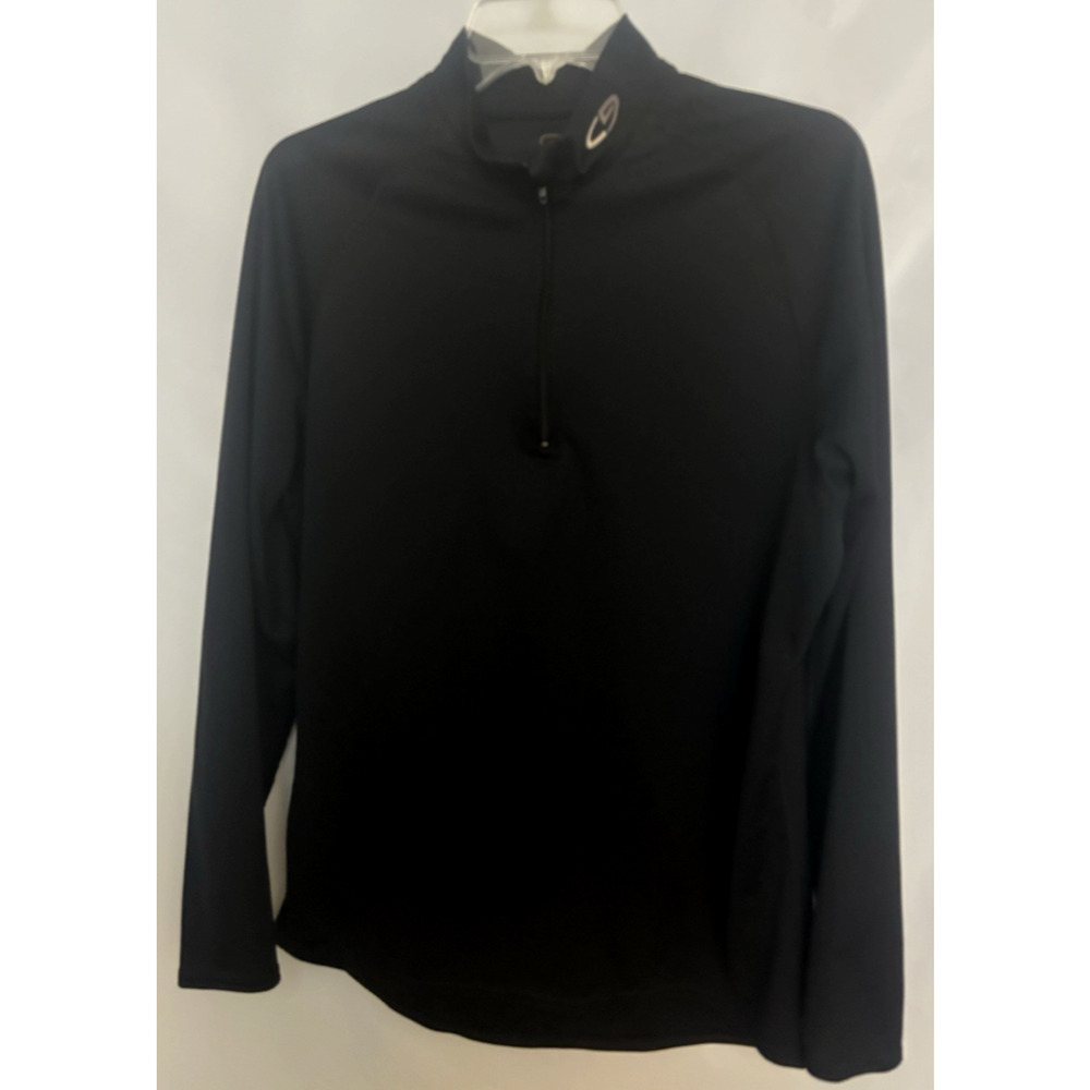Champion 1/4 Zip Mens Extra Large Black Pullover Mock Neck Logo Long Sleeve